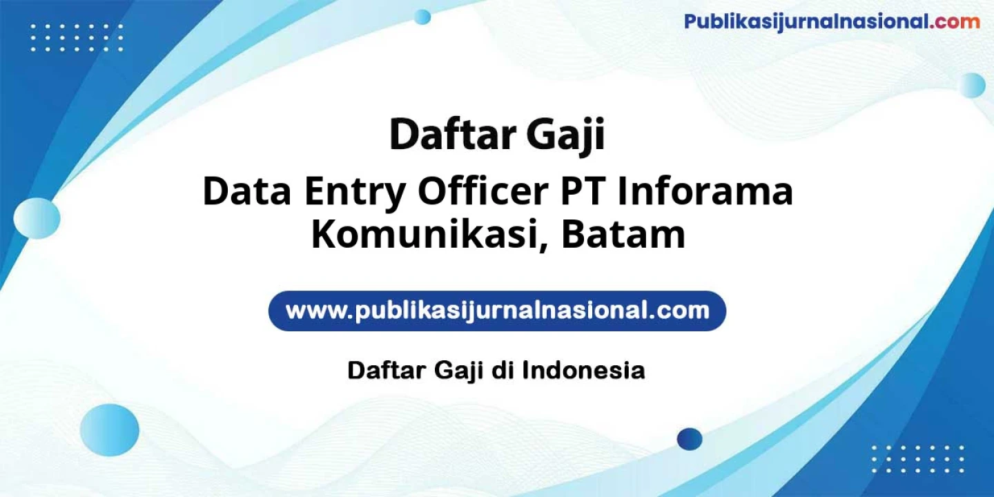 Lowongan Kerja Data Entry Officer PT Inforama Komunikasi di Batam